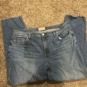 Everlane Original Cheeky Jean Classic Blue Raw Hem